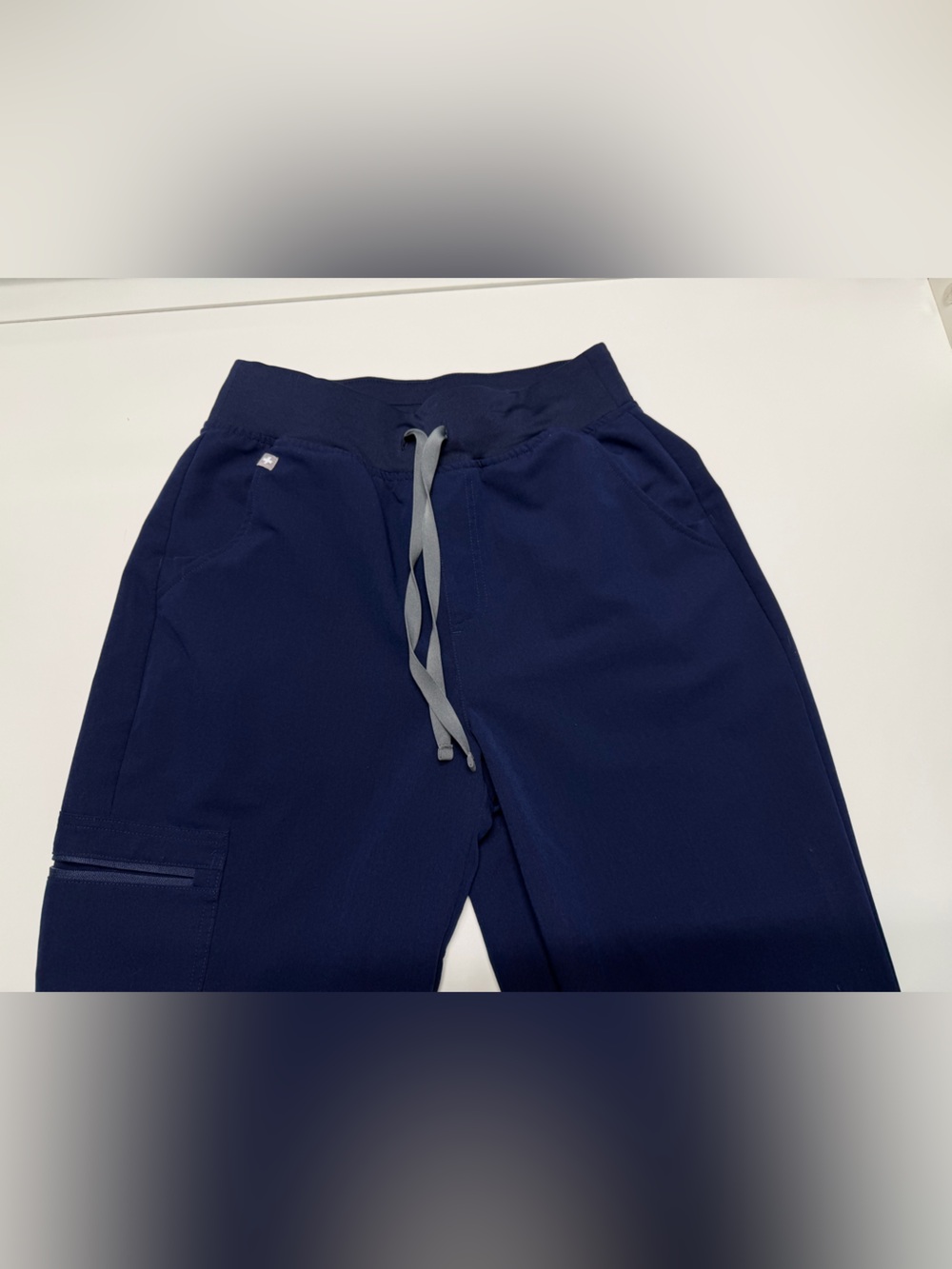 Figs Navy Jogger Pants with Gray Drawcord